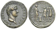 ITALIAN MEDALS PADUAN MEDALS. Otho, 69. Sestertius (Bronze, 35 mm, 26.28 g), by Giovanni di Cavino (1500-1570), a later aftercast. •IMP OTHO CAESAR•AVG TRI•POT• Bare head of Otho to right. Rev. SECVRI