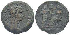 Staffieri Collection of Roman Alexandria Egypt. Alexandria. Trajan, 98-117. Drachm (Bronze, 34.29 mm, 24.39 g). Dated RY 17 (= 113/4). ΑΥΤ ΤΡΑΙΑΝ ϹΕΒ ΓΕΡΜ ΔΑΚΙΚ Laureate half-length nude bust of Traja