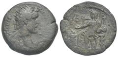 Staffieri Collection of Roman Alexandria Egypt. Alexandria. Antoninus Pius, 138-161. Hemidrachm (Bronze, 29.21 mm, 11.68 g). Dated RY 2 (= 138/9). [ΑΥΤ Κ Τ ΑΙ] ΑΔΡ ΑΝΤ[ωΝΙΝΟϹ ΕΥϹΕΒ] Radiate head weari