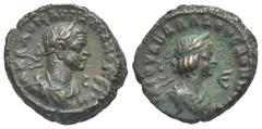 Staffieri Collection of Roman Alexandria Egypt. Alexandria. Aurelianus and Vabalathus, 271-272. Tetradrachm (Bronze, 22.20 mm, 9.53 g) dated RY 2 of Aurelian (= 270-271) and RY 5 of Vabalathus (271-27