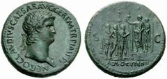 Augustus - Nero Roma. Nero (54-68 AD). Sestertius. ( Or 28,13 g ) NERO CLAVDIVS CAESAR AVG GER P M TR P IMP PP Laureate bust right, wearing aegis. R/ ADLOCVT COH Nero, bare-headed and togate, standing