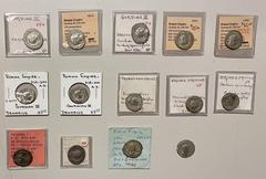 Group Lots - Ancient ANCIENT: ROMAN EMPIRE: LOT of 14 AR coins, all antoniniani unless otherwise noted, including Gordian III (7, with 2 denarii), Philip I, Otacilia Severa, Trebonianus Gallus (2), He