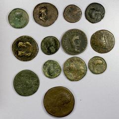 Group Lots - Ancient ANCIENT: ROMAN PROVINCIAL: LOT of 13 countermarked provincial AEs, including Claudius: Bithynia, Calchedon (RPC-1787); Vespasian: Decapolis, Gadara, CY 135 (RPC-2093); Marcus Aure