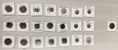 Group Lots - India INDIA: ANCIENT INDIA: LOT of 15 copper and 7 silver coins, Indo-Greek: silver coins (6 pcs, common drachms of Menander I, Apollodotus I, Antimachos II, and Apollodotus II, average F