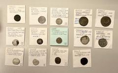 Group Lots - World - Europe MEDIEVAL FRANCE: LOT of 14 coins, including Anjou (1 pc), Auxerre (1, 11th century denier), Brittany (1), Burgundy (1), Poitou (1), Strasbourg (1), Philip II Auguste (1), L