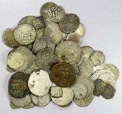 Islamic - Misc. Group Lots MEDIEVAL ISLAMIC: LOT of 57 silver & bllon and 5 copper coins, Silver & Billon: including Ottoman, Seljuq or Rum, Ilkhan, Aq Qoyunlu, Ayyubid, Mamluk, etc., all is low grade
