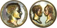 World - Europe FRANCE: Napoleon I, as Emperor, 1804-1814, 1815, AE medal (37.66g), 1805 (later minted), Bramsen-446, Diakov-301.1, Julius Coll.-1451, 40mm bronze medal for the Battle of Austerlitz by 
