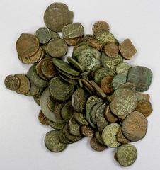 Group Lots - Islamic MEDIEVAL ISLAMIC: LOT of 92 copper coins, including Mamluk, Zangid of Syria, Jammu, Malwa, Bahmanid, Ayyubid, Umayyad, Delhi, etc.; average VG to Fine condition, probably all comm