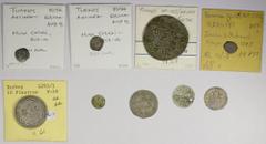 Group Lots - Islamic OTTOMAN EMPIRE: LOT of 9 silver & billon coins, Musa Celebi, AR akçe, Edirne mint, AH813, A-1298 (2 pcs, one Fine, the other F-VF); Georgia Occupation, AR abbasi, Tiflis (AH1115) 
