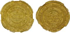 Islamic - Arabian Peninsula SULAYHID: 'Ali b. Muhammad, 1047-1081, AV dinar (2.48g), Zabid, AH445, A-1075.1, Nicol-1738, citing the Sulayhid ruler in the inner reverse margin as mimma amara bihi al-am