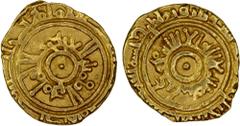 Islamic - Egypt & Syria FATIMID: al-'Aziz, 975-996, AV 1/4 dinar (1.02g) (Siqilliya), AH[3]83, A-704, Nicol-595 (type D), narrow flan, bold date, VF, RR.