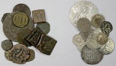 Islamic - Assorted MEDIEVAL ISLAMIC: LOT of 15 copper and 12 silver pieces, Copper: Abbasid (1), Mamluk (1, Muhammad I), Ciivic copper (3, mint of Qandahar, undated or date off), Khwarizmshah (1), Ott