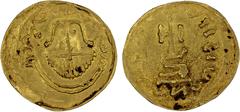 Ancient - Roman & Byzantine BYZANTINE IMITATIVE: Unknown Issuer, AV solidus (4.09g), imitating issue of Constans II, facing bust with long beard and long horizontal moustache, stylized inscriptions ar