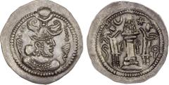 Ancient - Central Asia HEPHTHALITE: Anonymous, ca. 486-490+, AR drachm (4.09g), G-, derived from Göbl-176 of Peroz, with normal winged crown of Peroz, short blundered legends on both sides, XF, R. The