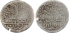 Islamic - Ottoman Empire ARMENIA (OTTOMAN OCCUPATION): Ahmad III, 1722-1730, AR abbadi (10 para) (4.48g), Revan (= Yerevan in Armenia), AH1115, A-2708, Zeno-349796 (this piece), pierced and apparently