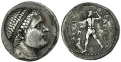 INDO-GREEK: Diodotus I & II, ca. 250-230 BC, AR tetradrachm (15.09g), Bop-8F, diademed head of Zeus right / Artemis standing, brandishing thunderbolt and shield, polished Very Fine, R.