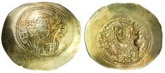BYZANTINE EMPIRE: Michael VII Doukas, 1071-1078, AV histamenon nomisma (4.37g), Constantinople, S-1868, facing bust of Christ Pantokrator / crowned facing bust of Michael, holding labarum without pell