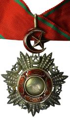 TURKEY: Abdul Mejid, 1839-1861, Mecidiye Nisani order, AH1268 (1852), Order of the Medjidie, 4th Class Neck Badge, stamp of Ottoman mint on reverse with new ribbon for wearing around the neck. Star-sh