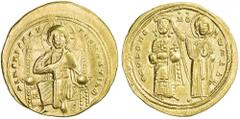 BYZANTINE EMPIRE: Romanus III Argyrus, 1028-1034, AV histamenon nomisma (4.36g), Constantinople, S-1819, Christ enthroned / Romanus crowned by the Virgin, nimbate, bold VF.