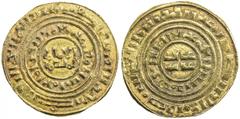 KINGDOM OF JERUSALEM: 2nd series, ca. 1187-1260, AV bezant (3.85g), "Misr", ND, Ma-5. A-730, imitation of a Fatimid dinar of al-Âmir al-Mansur (1101-1130), VF-EF.