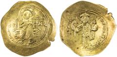 Ancient BYZANTINE EMPIRE: Nicephorus III Botaniates, 1078-1081, electrum histamenon (4.37g), S-1881, Christ entrhoned // emperor standing, holding latarum & globus cruciger, well-struck on both sides,