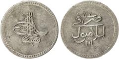 Islamic - Ottoman Empire TURKEY: Mustafa III, 1757-1774, AR 20 para (9.28g), Islambul, AH(11)87, KM-313, also with the accession date 1171, fabulous strike, choice AU, R.