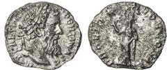 Ancient ROMAN EMPIRE: Pertinax, 193-193 AD, AR denarius (2.51g), Rome, S-6046, Providentia standing, his right hand pointing upwards to a star, some surface porosity, otherwise very attractive, VF, R.