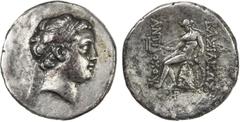 Ancient - Greek SELEUKID KINGDOM: Antiochos, son of Seleukos IV, ca. 175-170, AR tetradrachm (16.00g), Antioch on the Orontes, S-6973, young bust of Antiochos right, diademed // Apollo seated on ompha