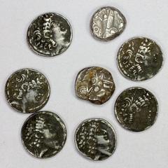 Group Lots - Ancient ANCIENT GREECE: LOT of 8 AR tetradrachms, including 2 Athenian (ca. 350-294 BC, poorly struck) and 6 Seleukid (all Philip I, F-VF); retail value $700, lot of 8 pieces.