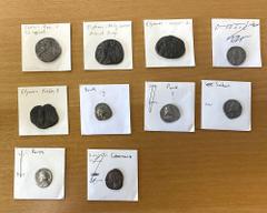 Group Lots - Ancient ELYMAIS & PARTHIA: LOT of 10 coins, including Elymais: BI tetradrachm of Kamnaskires V (VF, corrosion; Van't Haff-9.2), 2 AE tetradrachms of early uncertain Arsacid kings (VF+; Va