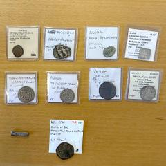 Group Lots - Islamic MEDIEVAL ISLAMIC: LOT of 6 silver & 4 copper coins, Silver: Christian Imitation of Almohad square dirham (VF); Arab-Bukharan, al-Mahdi type (F-VF); Ayyubid of Yemen, 'Adan AH610 (