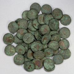 Group Lots - India INDO-SCYTHIAN: LOT of 55 billon tetradrachms, of several different types, all unidentified, average quality examples but conversation needed; retail value $500, lot of 55 pieces.