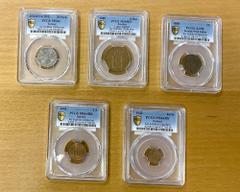 Group Lots - World Coins EUROPE: LOT of 5 PCGS graded coins, a diverse group including; Iceland 1 eyrir 1942 MS-64BN, 2 aurar 1942 MS-64RB, Danish West Indies 1 cent 1868 AU-58, Sweden 5 ore 1889 MS-6