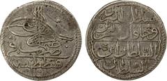 Ottoman Empire TURKEY: Osman III, 1754-1757, AR onluk (10 para) (4.84g), Kostantiniye, AH1168, KM-258, with initial #3, lovely VF.