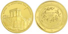 Ausländische Goldmünzen und -medaillen Griechenland Republik, 1973 bis heute 100 Euro 2004 auf die Olympischen Sommerspiele in Athen. Palast von Knossos. 10 g. Feingold. In Kapsel. Polierte Platte. Kr