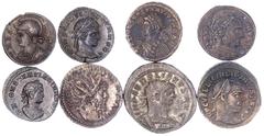 Lots antiker Münzen Römer Kaiserzeit 8 römische Münzen in überdurchschnittlicher Erhaltung: Antoniniane Aurelian und Postumus, Folles von Licinius, Cionstantin II., usw. meist vorzüglich