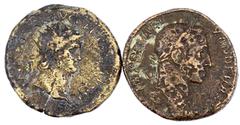 Lots antiker Münzen Römer Kaiserzeit 2 Stück: Nero Dupondius Roma, Severus Alexander Sesterz Annona. beide schön/sehr schön