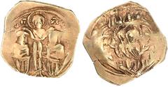 Byzantinische Goldmünzen Byzantinische Goldmünzen, Kaiserreich, Andronicus II. und Michael IX., 1295-1320 Hyperpyron 1295/1320, Constantinopel. Christus krönt beide Kaiser/Maria in Stadtmauer. 4,16 g.