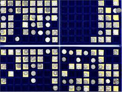 Lots antiker Münzen Lots antiker Münzen, Römer, Kaiserzeit Sammlung auf 4 Schubern: 120 Münzen (1 Quinar, 119 Denare) der röm. Kaiserzeit von Augustus bis Gordian III. Viele bessere, u.a. Tiberius, Ne