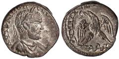 Provinzialrömische Münzen Samaria Caesarea Macrinus, 217-218 Tetradrachme 217/218. Büste r./Adler über Caduceus. 10,40 g. gutes sehr schön Mit altem Kärtchen Coin Galleries von 1987. Prieur 1674.