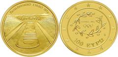 Ausländische Goldmünzen und -medaillen Griechenland Republik 1973 bis heute. 100 Euro 2004 auf die Olympischen Sommerspiele in Athen. Kallimarmaron. 10 g. Feingold. KM 198, Schön 157. Mit Zertifikat. 