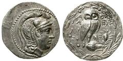 Griechische Münzen Attika Athen Tetradrachme "neuer Stil" 138/137 v. Chr. Magistraten Glaukos und Echekrates. Thompson 287ff. fast vorzüglich