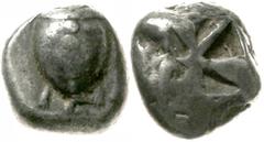 Griechische Münzen Attika Aegina Stater 550/480 v.Chr. Schildkröte/Windmühleninkusum. BMC 32ff. schön/sehr schön