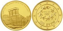 Ausländische Goldmünzen und -medaillen Griechenland Republik, 1973 bis heute 100 Euro 2004 auf die Olympischen Sommerspiele in Athen. Palast von Knossos. 10 g. Feingold. In Kapsel. Polierte Platte Kra