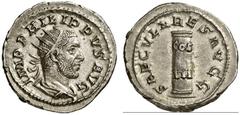 ROMAN COINS ROMAN EMPIRE PHILIPPUS I ARABS, 244-249 Antoninianus, special issue celebrating the thousandth anniversary of Rome , 248. AR 4.61 g. IMP PHILIPPVS AVG Radiate, draped and cuirassed bust r.