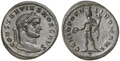 ROMAN COINS ROMAN EMPIRE CONSTANTIUS I CHLORUS, Caesar 293-305 Nummus, Ticinum , 294-295. AE 10.26 g. CONSTANTIVS NOB CAES Laureate head r. Rev. GENIO POPV-LI ROMANI / T Genius, nude, chlamys over l. 