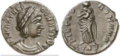 ROMAN COINS ROMAN EMPIRE THEODORA, second wife of Constantius I., †337 Bronze, posthumous, Treveri , 337-340. AE 1.80 g. FL MAX THEO-DORAE AVG Draped bust r., wearing laurel diadem. Rev. PIETAS - ROMA