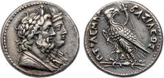 Ancient & World Coins Ptolemaic Kings of Egypt. Ptolemy IV Philopator (221-205/4 BC). Silver Tetradrachm (13.83 g). Alexandreia, struck ca. 217-215/0 BC. Draped jugate busts of Serapis and Isis right.
