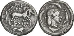 The Prospero Collection of Ancient Greek Coins. SICILY. Syracuse (end of the Deinomenid Tyranny and beginning of the Second Democracy, c.466-465 B.C.), Silver Dekadrachm, 42.65g,. By the Demareteion M