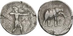 The Prospero Collection of Ancient Greek Coins. KINGDOM OF MACEDON. Alexander III, The Great (336-323 B.C.), Silver Tetradrachm of 2 Shekels, 15.41g,. Minted at Babylon, struck c.327 B.C. Indian arche